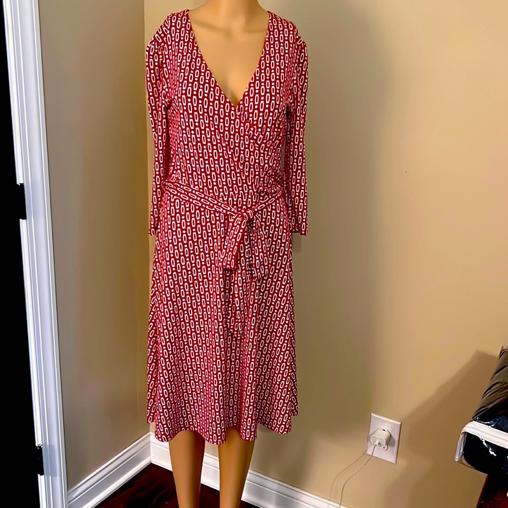 Knit, wrap dress.